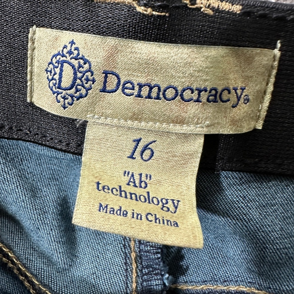 Democracy Ab Technology Itty Bitty Boot Jeans Women 16 High Rise Shaping Stretch - Picture 3 of 16